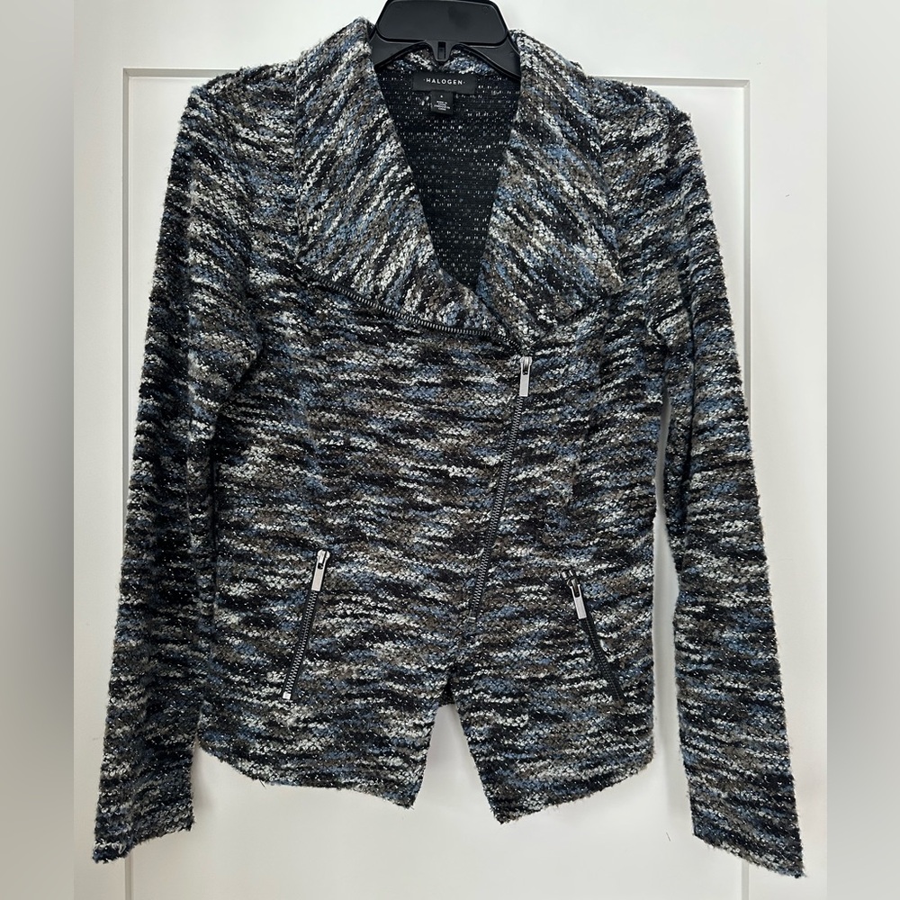 Halogen knit moto jacket